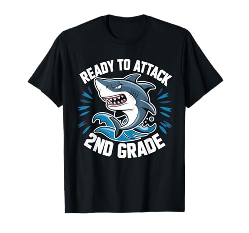 Ready to Attack 2nd Grade Shark Funny Back to School Boys T-Shirt Ready to Attack 2nd Grade Shark Funny Back to School Boys T-Shirt von Funny Attack 2nd Grade Shark Back To School Boys