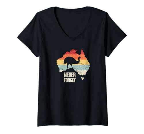 Damen Retro - Fans der australischen Geschichte//Der Große Emu-Krieg T-Shirt mit V-Ausschnitt Damen Retro - Fans der australischen Geschichte//Der Große Emu-Krieg T-Shirt mit V-Ausschnitt von Funny Australia Shirt / Emu War Gift Ideas