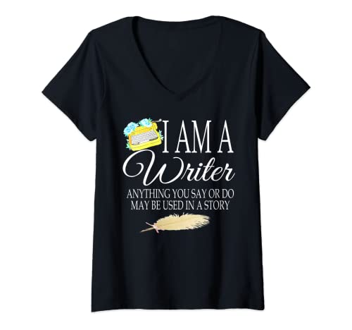 Damen Lustiges Zitat mit englischer Aufschrift "I Am A Writer Anything You Say" T-Shirt mit V-Ausschnitt Damen Lustiges Zitat mit englischer Aufschrift "I Am A Writer Anything You Say" T-Shirt mit V-Ausschnitt von Funny Author Apparel