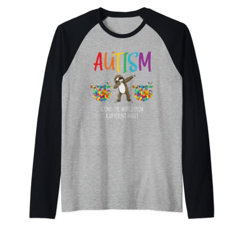 Autismus Bewusstsein Niedliches Faultier Farbpuzzles Autismus T-Shirt Kinder Raglan Autismus Bewusstsein Niedliches Faultier Farbpuzzles Autismus T-Shirt Kinder Raglan von Funny Autism sloth awesome autism costume for kids