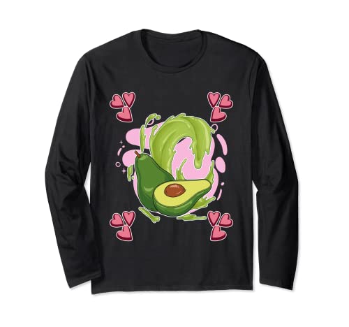 Damen Avocado Zeichnung Mädchen Avocado Langarmshirt von Funny Avocado Merch for Girls & Women