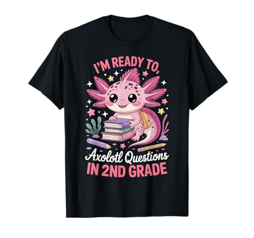 Niedliche Axolotl Fragen 2. Klasse zurück zur Schule Geschenke Mädchen T-Shirt Niedliche Axolotl Fragen 2. Klasse zurück zur Schule Geschenke Mädchen T-Shirt von Funny Axolotl 2nd Grade Back to School Apparel