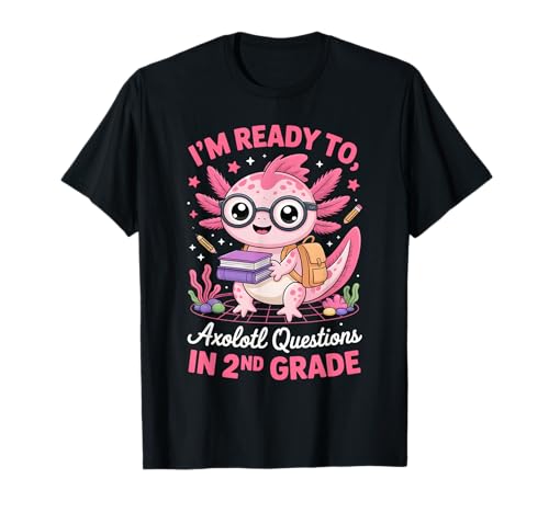 Niedliche Axolotl Fragen 2. Klasse zurück zur Schule Geschenke Mädchen T-Shirt Niedliche Axolotl Fragen 2. Klasse zurück zur Schule Geschenke Mädchen T-Shirt von Funny Axolotl 2nd Grade Back to School Apparel