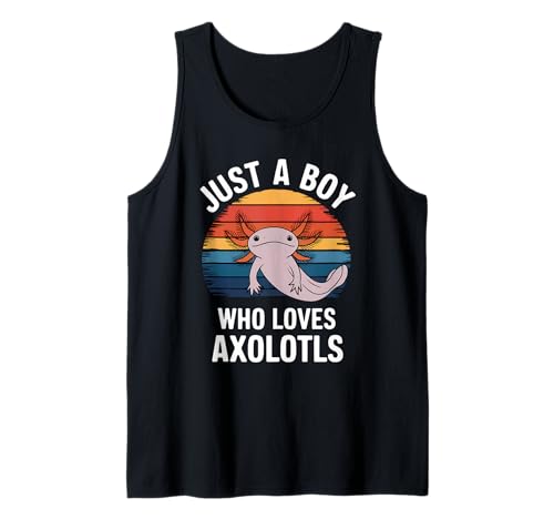 Herren Nur EIN Junge, der Axolotls Haustieraquarium im Vintage-Stil von Axolotl liebt Tank Top Herren Nur EIN Junge, der Axolotls Haustieraquarium im Vintage-Stil von Axolotl liebt Tank Top von Funny Axolotl Apparel for Men Women