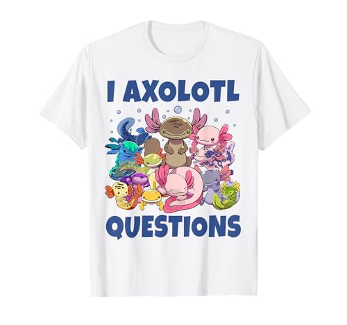 Kinder I Axolotl Fragen Lustige Jungen Mädchen Axolotl T-Shirt Kinder I Axolotl Fragen Lustige Jungen Mädchen Axolotl T-Shirt von Funny Axolotl Outfits for Kids