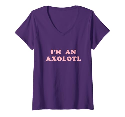 Damen Ich Bin EIN Axolotl T-Shirt mit V-Ausschnitt Damen Ich Bin EIN Axolotl T-Shirt mit V-Ausschnitt von Funny Axolotls