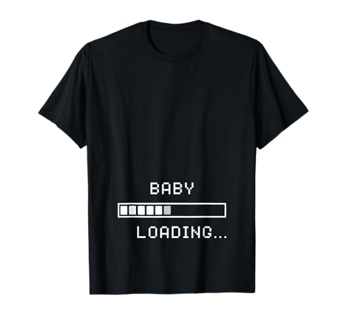 Damen Schwangerschaftsankündigung T-Shirt Baby Loading T-Shirt von Funny Baby Announcement Tees