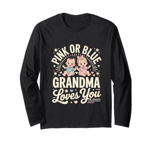 Rosa oder Blau Grandma liebt dich Black Baby Gender Reveal Langarmshirt Rosa oder Blau Grandma liebt dich Black Baby Gender Reveal Langarmshirt von Funny Baby Gender Reveal Matching Family Mom Dad