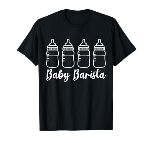 Baby Barista Lustiges Fütterungs-Mil Babyflasche Kostüm Baby T-Shirt von Funny Baby Milk Bottle Designs