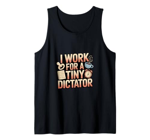 Lustiger Baby-Diktator müde Eltern-Humor für Eltern Tank Top von Funny Baby Rule Designs for Moms and Dads