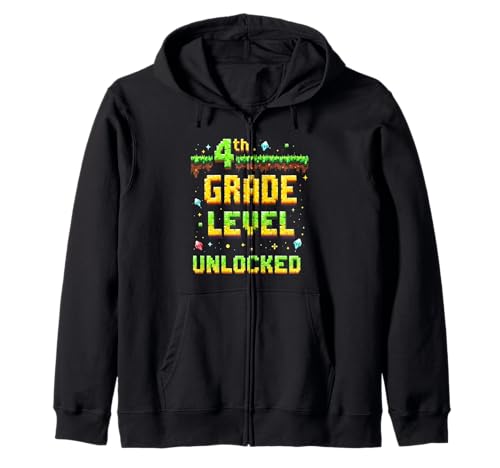 Zurück in die Schule, 4. Klasse, freigeschalteter Gamer Pixel für Jungen Kapuzenjacke von Funny Back To School Gaming Gifts For Boys