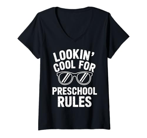 Damen Sieht cool aus für den Vorschulanfang T-Shirt mit V-Ausschnitt Damen Sieht cool aus für den Vorschulanfang T-Shirt mit V-Ausschnitt von Funny Back to School Apparel Preschool