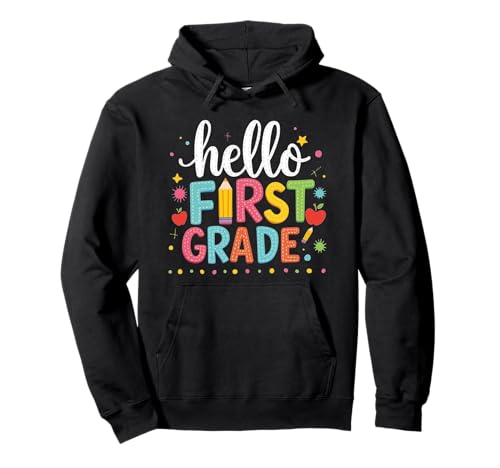 Lustiger Schulanfang Hello First Grade für Lehrer und Kinder Pullover Hoodie Lustiger Schulanfang Hello First Grade für Lehrer und Kinder Pullover Hoodie von Funny Back to School Hello First Grade Gifts