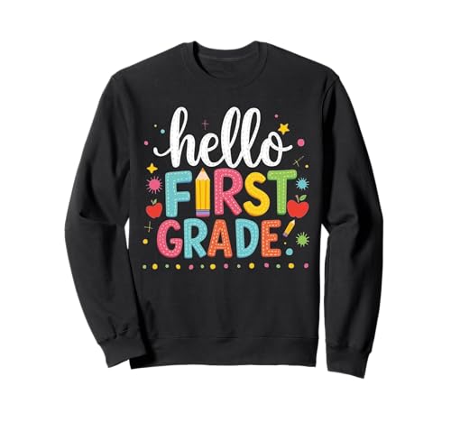 Lustiger Schulanfang Hello First Grade für Lehrer und Kinder Sweatshirt Lustiger Schulanfang Hello First Grade für Lehrer und Kinder Sweatshirt von Funny Back to School Hello First Grade Gifts