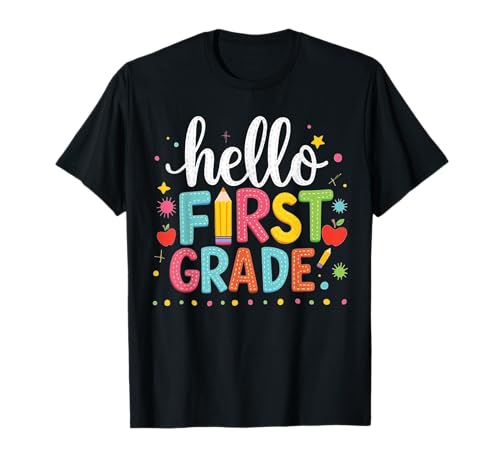 Lustiger Schulanfang Hello First Grade für Lehrer und Kinder T-Shirt Lustiger Schulanfang Hello First Grade für Lehrer und Kinder T-Shirt von Funny Back to School Hello First Grade Gifts