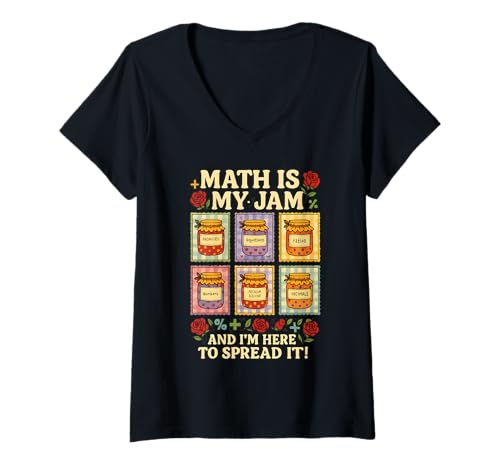 Damen Mathe ist Mein Ding und ich Bin Hier, um es zu verbreiten Mathelehrer T-Shirt mit V-Ausschnitt Damen Mathe ist Mein Ding und ich Bin Hier, um es zu verbreiten Mathelehrer T-Shirt mit V-Ausschnitt von Funny Back to School Math Teacher Apparel Co
