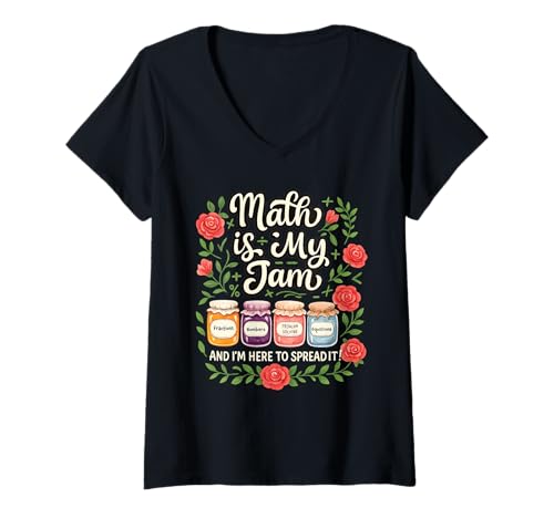 Damen Mathe ist Mein Ding und ich Bin Hier, um es zu verbreiten T-Shirt mit V-Ausschnitt Damen Mathe ist Mein Ding und ich Bin Hier, um es zu verbreiten T-Shirt mit V-Ausschnitt von Funny Back to School Math Teacher Apparel Co