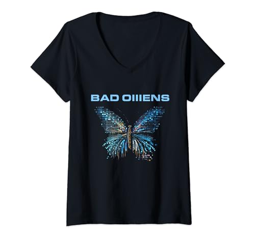 Damen Bad Omens Motte T-Shirt mit V-Ausschnitt von Funny Bad Omens Moth Tee Shirt