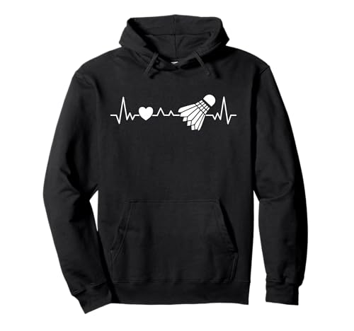 Federball Badminton Herzschlag für Männer Frauen Kinder Sport Pullover Hoodie von Funny Badminton Shuttlecock Accessories Men Women