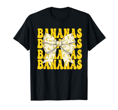 Banana Graphic Fruits Bananas Kokette Schleife Frauen Mädchen T-Shirt Banana Graphic Fruits Bananas Kokette Schleife Frauen Mädchen T-Shirt von Funny Banan Lover Fruit Gifts Men Women Kids
