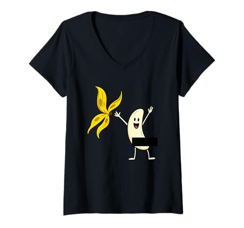 Damen Funny Banana Fruit Cartoon Banana Lover Witze Meme T-Shirt mit V-Ausschnitt Damen Funny Banana Fruit Cartoon Banana Lover Witze Meme T-Shirt mit V-Ausschnitt von Funny Banan Lover Fruit Gifts Men Women Kids