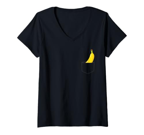 Damen Lustiges Obst für Bananenliebhaber im Taschenformat, grafisches Essen T-Shirt mit V-Ausschnitt Damen Lustiges Obst für Bananenliebhaber im Taschenformat, grafisches Essen T-Shirt mit V-Ausschnitt von Funny Banan Lover Fruit Gifts Men Women Kids
