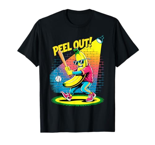 Lustiger Bananen-Baseballschläger Cartoon Peel Out Kinder & Erwachsene T-Shirt Lustiger Bananen-Baseballschläger Cartoon Peel Out Kinder & Erwachsene T-Shirt von Funny Banana Baseball Cartoon Peel Out Graphic