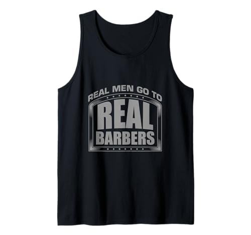 Herren Real Men Go to Real Funny Barbers Hairstyling Friseur Tank Top von Funny Barber Hairstyling Instructors Hairdresser