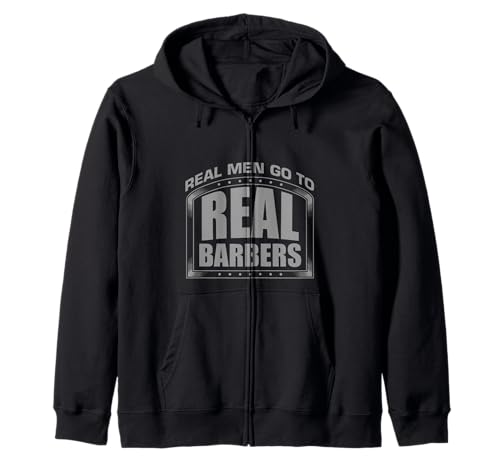 Real Men Go to Real Funny Barbers Hairstyling Friseur Kapuzenjacke von Funny Barber Hairstyling Instructors Hairdresser