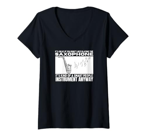 Damen Saxophon Is For Smart People Lustiger Saxophonist T-Shirt mit V-Ausschnitt Damen Saxophon Is For Smart People Lustiger Saxophonist T-Shirt mit V-Ausschnitt von Funny Baritone Saxophone Gift For Saxophone Player