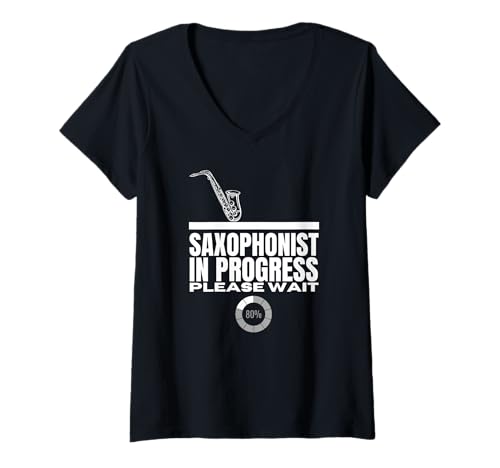 Damen Saxophonist in Progress Loading Funny Saxophon T-Shirt mit V-Ausschnitt Damen Saxophonist in Progress Loading Funny Saxophon T-Shirt mit V-Ausschnitt von Funny Baritone Saxophone Gift For Saxophone Player