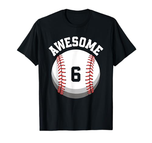 Kinder Kinder 6. Geburtstag Baseball Geburtstag T-Shirt Kinder Kinder 6. Geburtstag Baseball Geburtstag T-Shirt von Funny Baseball Birthday Apparel & Gifts