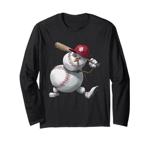 Schneemann Baseball Spieler Weihnachten Kinder Männer Jungen Teens Winter Langarmshirt Schneemann Baseball Spieler Weihnachten Kinder Männer Jungen Teens Winter Langarmshirt von Funny Baseball Snowman Graphics