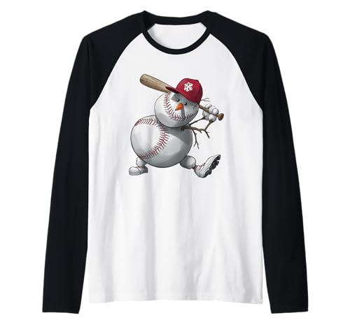 Schneemann Baseball Spieler Weihnachten Kinder Männer Jungen Teens Winter Raglan Schneemann Baseball Spieler Weihnachten Kinder Männer Jungen Teens Winter Raglan von Funny Baseball Snowman Graphics