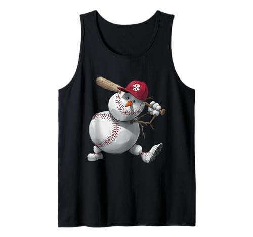 Schneemann Baseball Spieler Weihnachten Kinder Männer Jungen Teens Winter Tank Top Schneemann Baseball Spieler Weihnachten Kinder Männer Jungen Teens Winter Tank Top von Funny Baseball Snowman Graphics