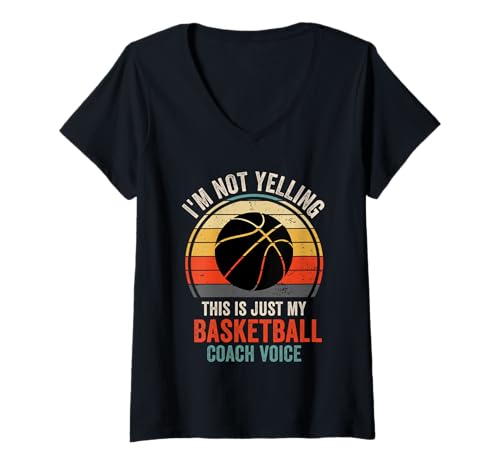 Damen Ich Schreie Nicht nur Meine Basketballtrainerstimme für Coaches Sport T-Shirt mit V-Ausschnitt Damen Ich Schreie Nicht nur Meine Basketballtrainerstimme für Coaches Sport T-Shirt mit V-Ausschnitt von Funny Basketball Coach Voice For Fans Apparel