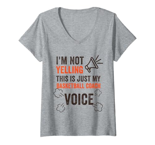 Damen Ich Schreie Nicht nur Meine Basketballtrainerstimme für Coaches Sport T-Shirt mit V-Ausschnitt Damen Ich Schreie Nicht nur Meine Basketballtrainerstimme für Coaches Sport T-Shirt mit V-Ausschnitt von Funny Basketball Coach Voice For Fans Apparel