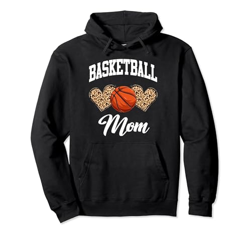 Basketball Leopard Herz Basketball Mom Mama Pullover Hoodie von Funny Basketball Designs