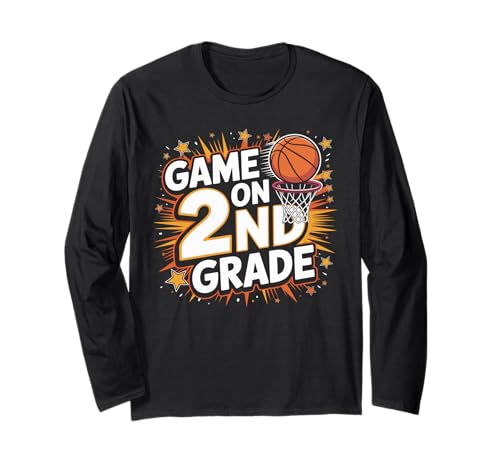 Lustiger Basketball-Liebhaber für Jungen und Kinder zum Schulanfang der 2. Klasse Langarmshirt von Funny Basketball Lover Back To School Gifts