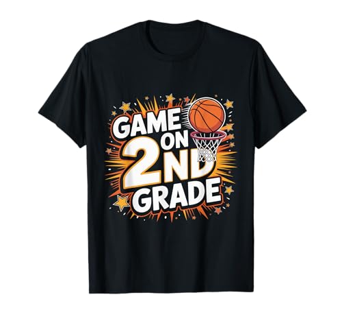 Lustiger Basketball-Liebhaber für Jungen und Kinder zum Schulanfang der 2. Klasse T-Shirt von Funny Basketball Lover Back To School Gifts