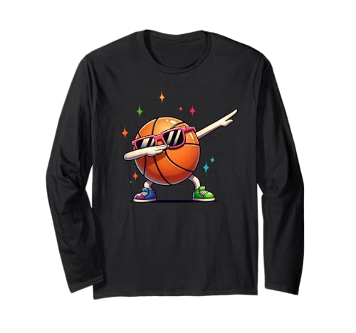 Basketball Dabbing with Sunglasses Player Kids Boys Men Langarmshirt von Funny Basketball Player Sports Gifts Apparel Co.