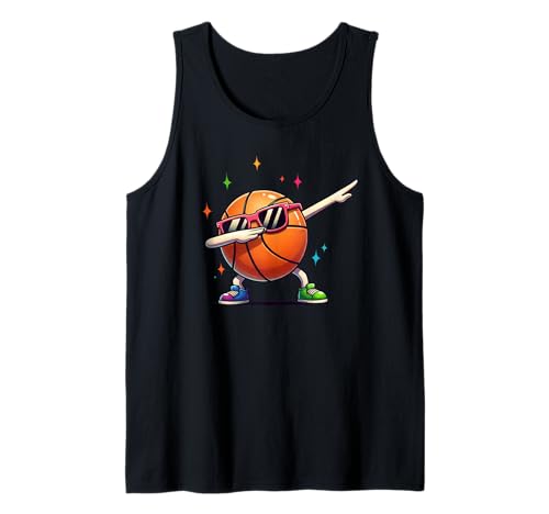 Basketball Dabbing with Sunglasses Player Kids Boys Men Tank Top von Funny Basketball Player Sports Gifts Apparel Co.