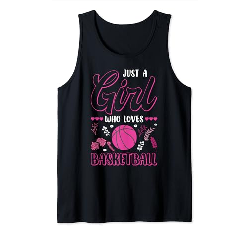 Lustiger Fan mit Aufschrift "Just A Girl Who Loves Basketballspieler" Tank Top von Funny Basketball Shirts For Women Men Bball Gifts