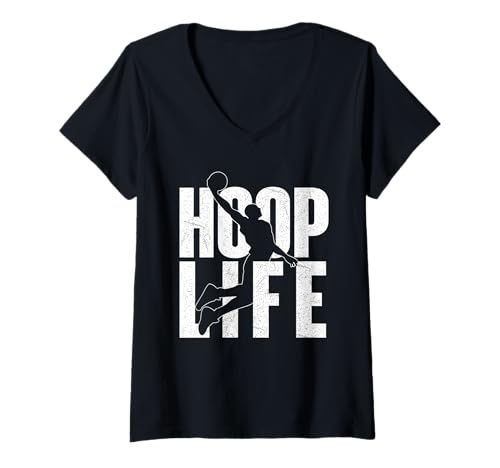 Damen Hoop Life - Basketballspieler Basketball T-Shirt mit V-Ausschnitt Damen Hoop Life - Basketballspieler Basketball T-Shirt mit V-Ausschnitt von Funny Basketball Shirts