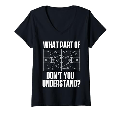 Damen Welchen Teil verstehst du nicht - Basketballtrainer T-Shirt mit V-Ausschnitt Damen Welchen Teil verstehst du nicht - Basketballtrainer T-Shirt mit V-Ausschnitt von Funny Basketball Shirts