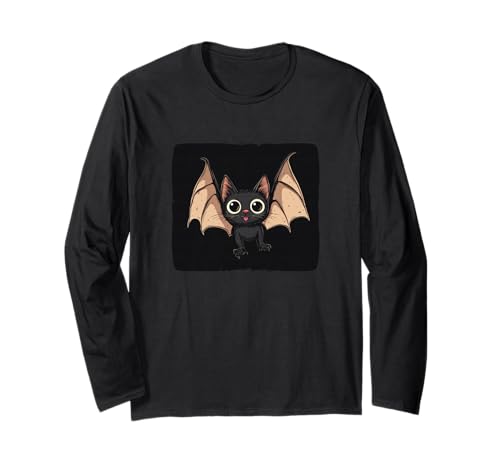 Lustiges Fledermaus-Katzengesichtskostüm für lustige Jungen und Mädchen Langarmshirt Lustiges Fledermaus-Katzengesichtskostüm für lustige Jungen und Mädchen Langarmshirt von Funny Bat Cat