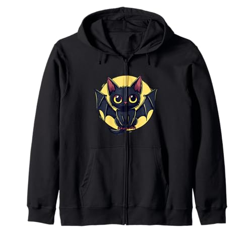 Lustiges Katzen-Fledermaus-Kostüm für Erwachsene und Kinder Kapuzenjacke von Funny Bat Cat