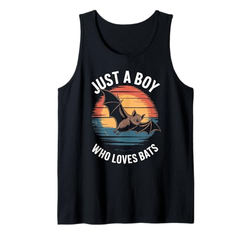 Herren Just a Boy Who Loves Fledermäuse Retro Vintage Sonnenuntergang Fledermaus Liebhaber Tank Top Herren Just a Boy Who Loves Fledermäuse Retro Vintage Sonnenuntergang Fledermaus Liebhaber Tank Top von Funny Bat Lover Apparel for Men Women