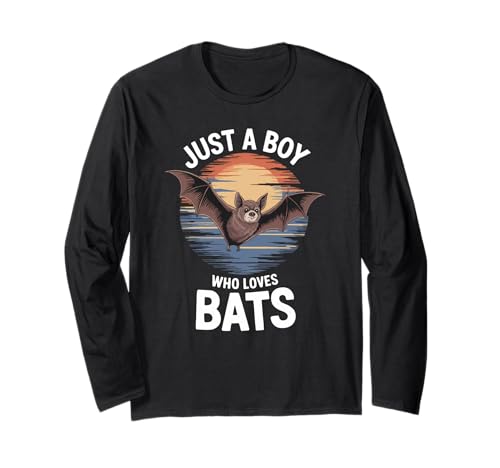 Just A Boy Who Loves Fledermäuse Tier Fan Jungen Kinder Fledermaus Langarmshirt Just A Boy Who Loves Fledermäuse Tier Fan Jungen Kinder Fledermaus Langarmshirt von Funny Bat Lover Clothing