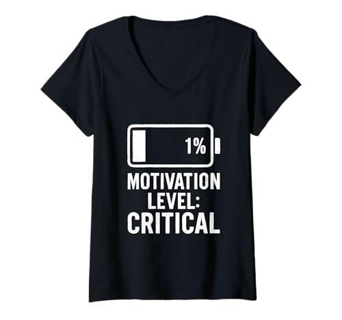 Damen Batterie Leer Lustig Kaffee Sarkasmus Arbeit Gaming Humor T-Shirt mit V-Ausschnitt Damen Batterie Leer Lustig Kaffee Sarkasmus Arbeit Gaming Humor T-Shirt mit V-Ausschnitt von Funny Batterie Leer Designs